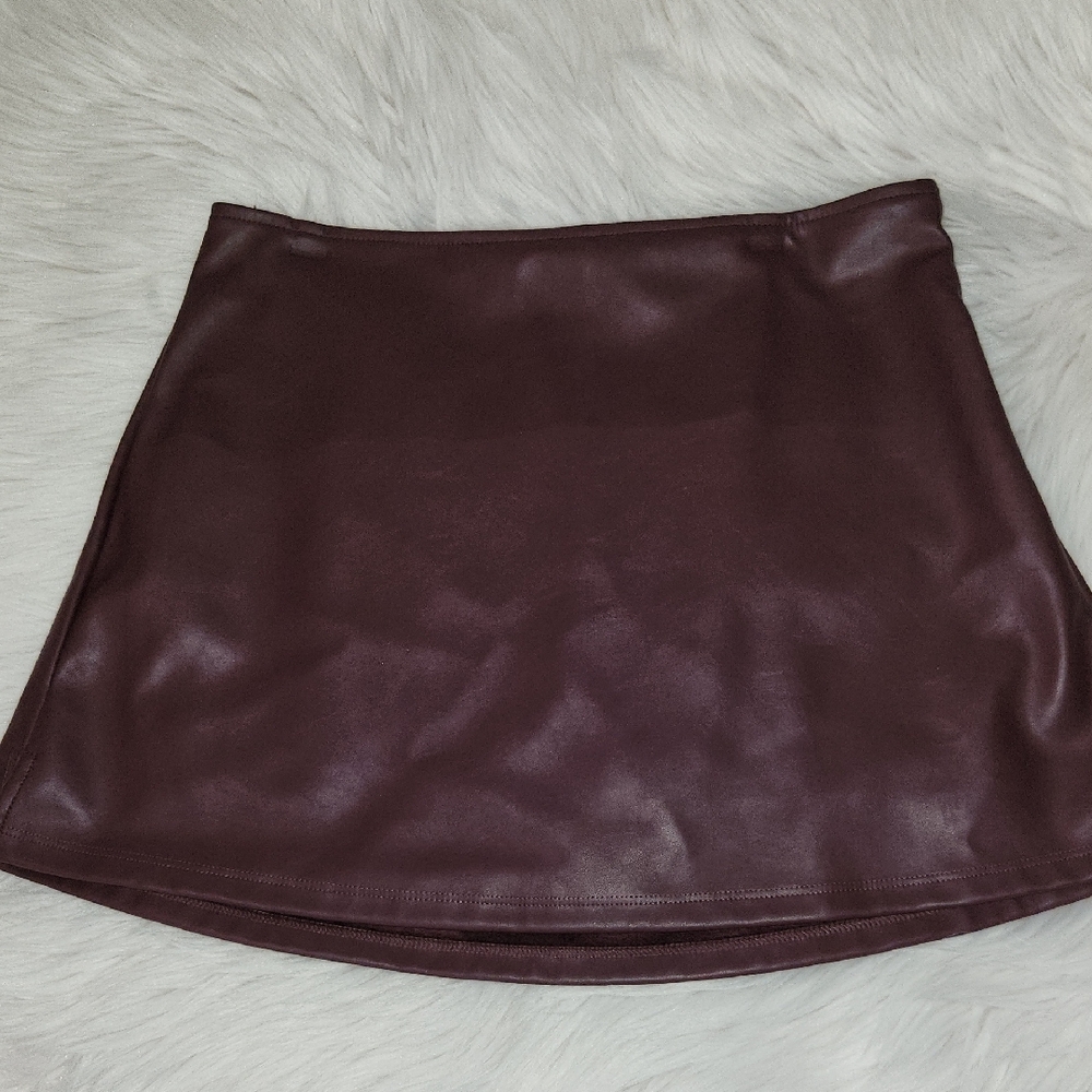 Dark Burgundy Mini Skirt